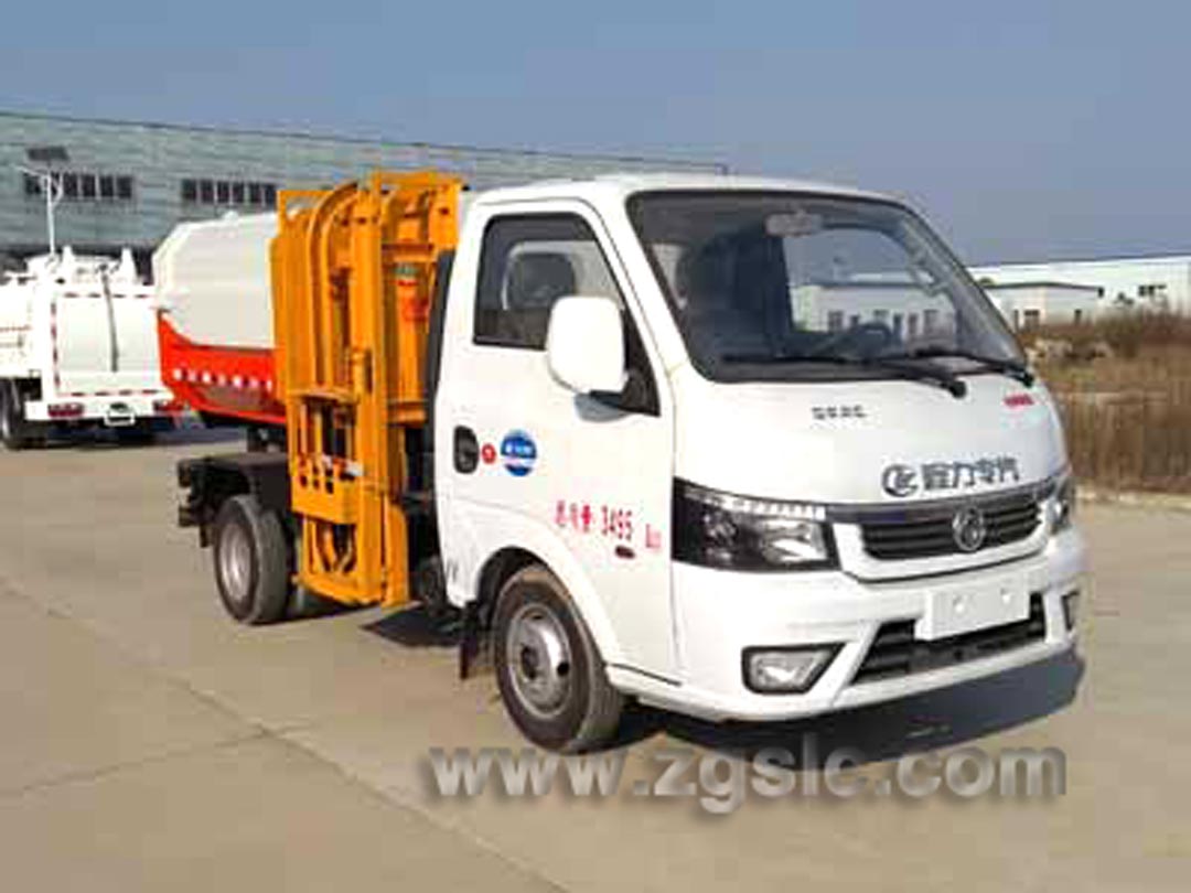 國六東風(fēng)途逸掛桶垃圾車_3方掛桶垃圾車多少錢一輛?
